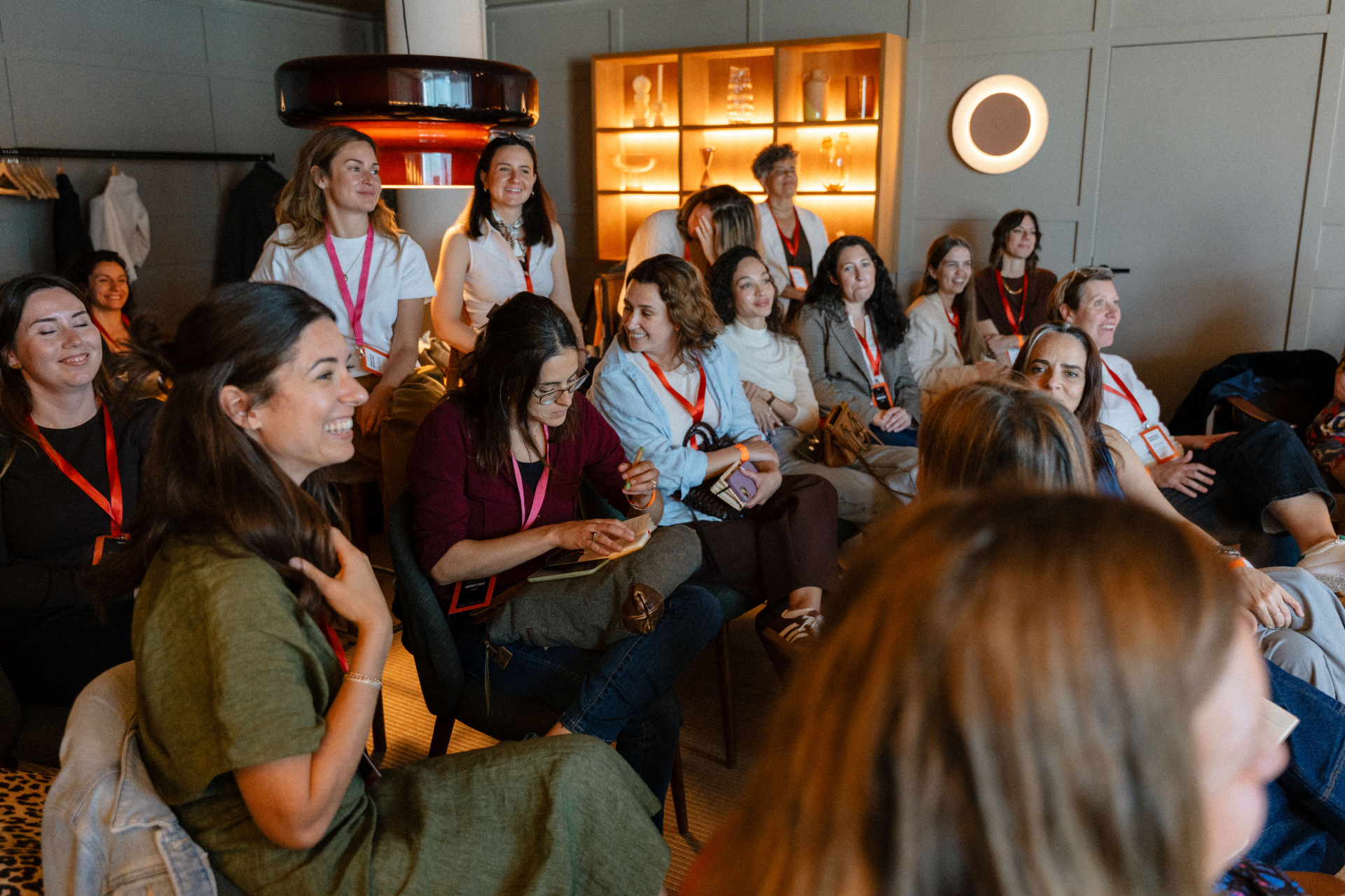 A founders workshop group in conversation